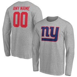 New York Giants Custom Team Authentic Long Sleeve T Shirt