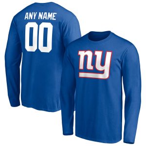 New York Giants Mens Shirt Team Authentic Personalized Name & Number Long Sleeve T
