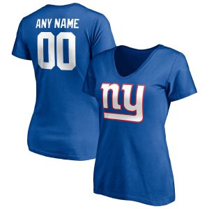 New York Giants Women's Neck T Team Authentic Personalized Name & Number V